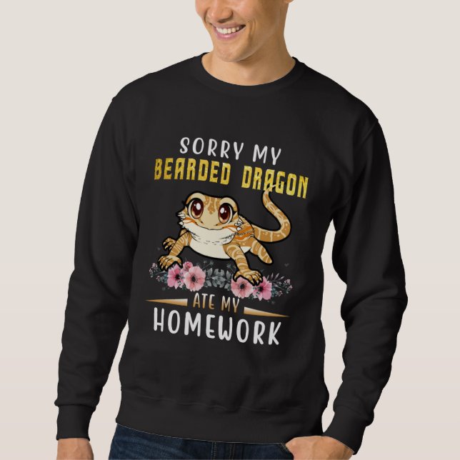 Sudadera Bearded Dragon Cute Lizard  Beardie Ate My Homewor (Anverso)