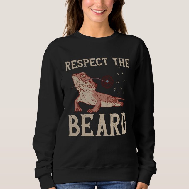 Sudadera Bearded Dragon Respect The Beard Reptiles Lizard (Anverso)