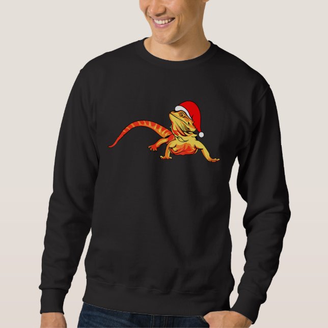 Sudadera Bearded Dragon Santa Hat Christmas Pagona Lizard R (Anverso)