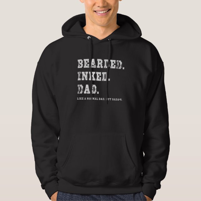 Sudadera Bearded Inked Dad New Baby Announcement Dad Father (Anverso)