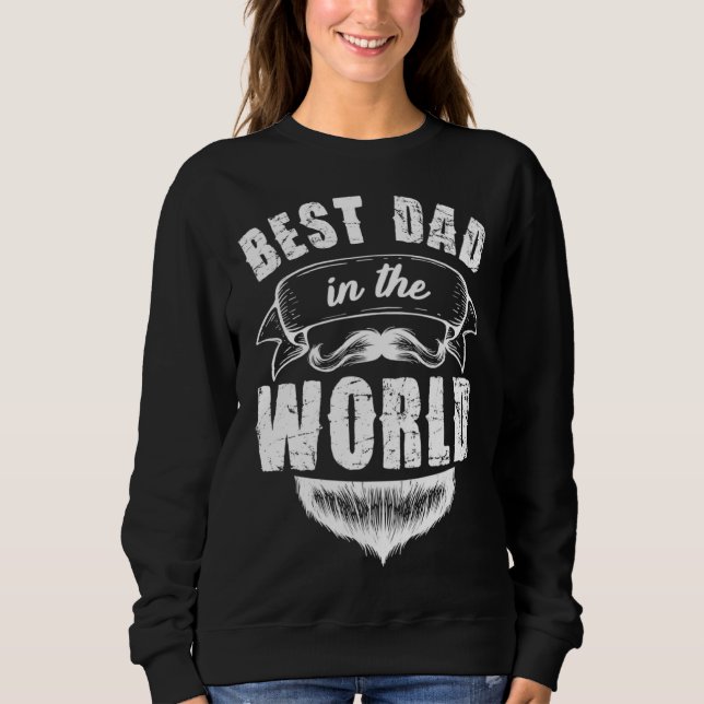 Sudadera Bearded Papa Moustache Bester Papa for World Fathe (Anverso)