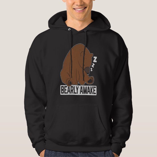 Sudadera Bearly Awake Sleeping Bear Lover Wildlife Animal B (Anverso)