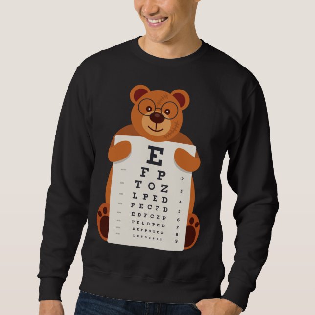 Sudadera Bears Baby Bear Holding Eye Chart Artistic Opticia (Anverso)