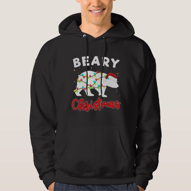 Sudadera Beary Merry Christmas For Bear Avers Funny Xmas L (Anverso)