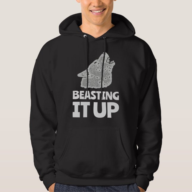Sudadera Beasting It Up Workout Fitness Graphic With White  (Anverso)