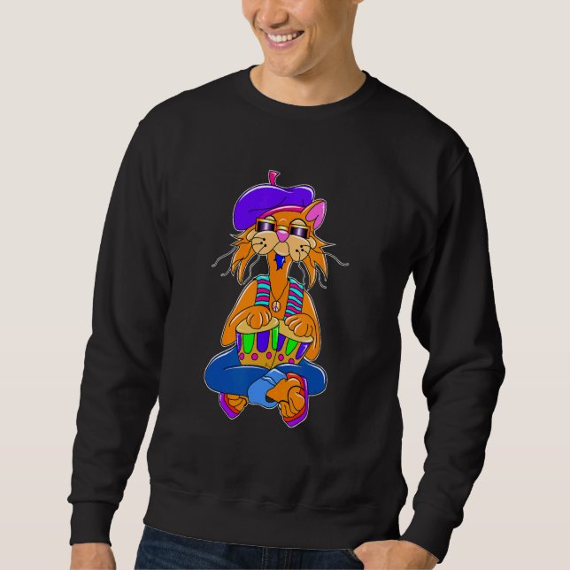 Sudadera Beatnik Hippy Cat (Anverso)
