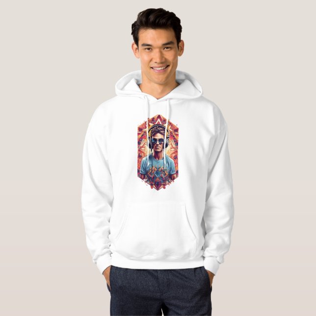 Sudadera Beats hipnóticos: diseño de DJ Kaleidoscope (Anverso completo)