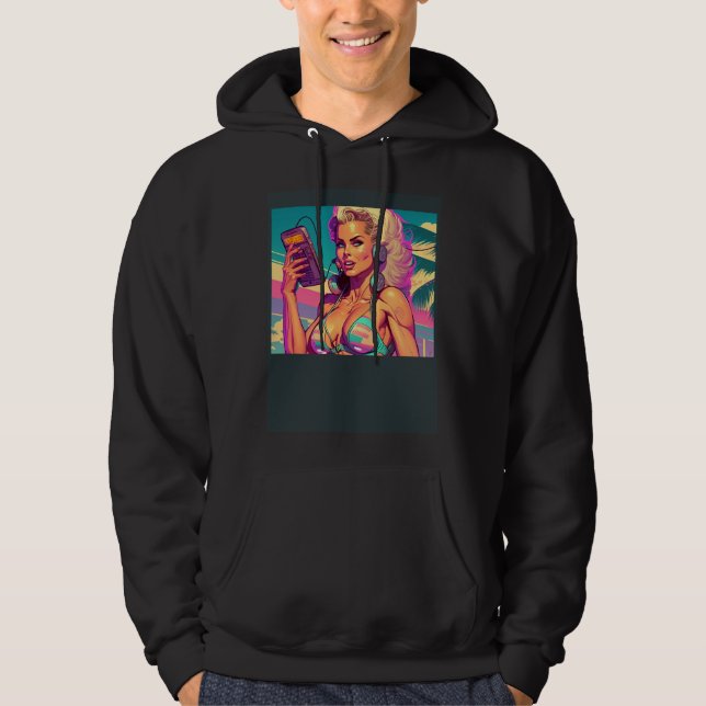 Sudadera Beautiful Beach Girl In Retro Style (Anverso)