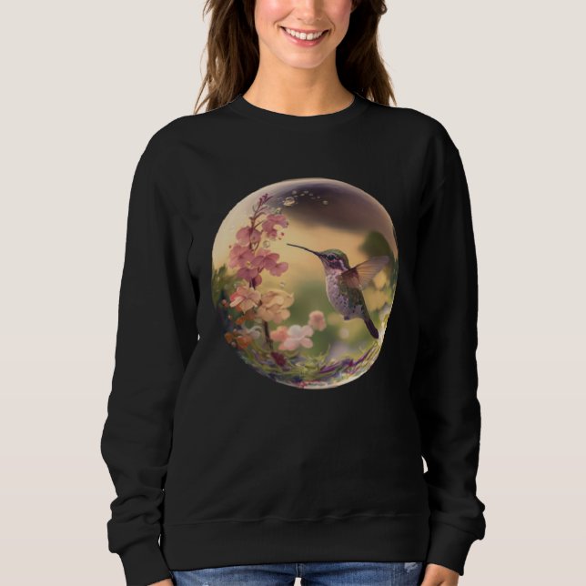 Sudadera Beautiful Hummingbird Floral Bubble Haven Nature (Anverso)