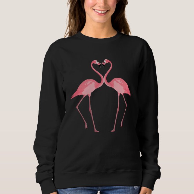 Sudadera Beautiful Pink Flamingos Birds Love (Anverso)