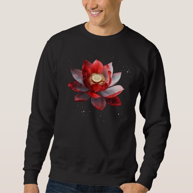 Sudadera Beautiful red and white lotus flower spreckels blo (Anverso)