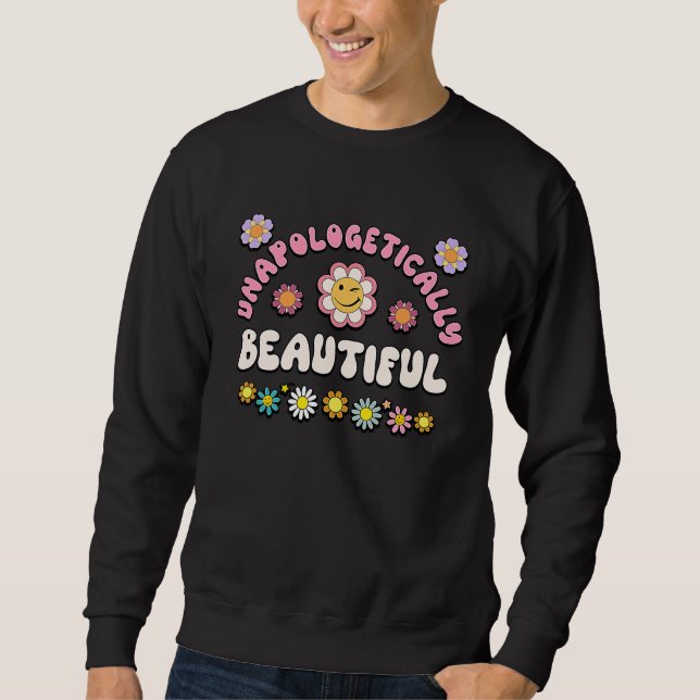 Sudadera BEAUTIFUL Retro Groovy Unapologetically BEAUTIFUL (Anverso)