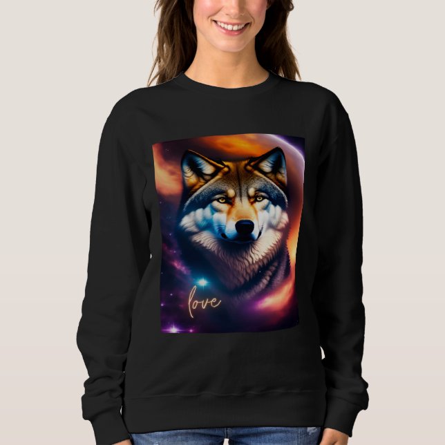 Sudadera Beautiful Vibrant Wolf Nature s Beauty  4 (Anverso)