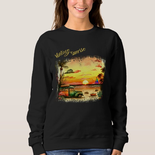 Sudadera Beautiful Vintage Summer Island Sunrise (Anverso)