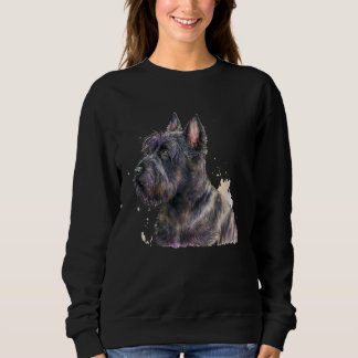 Sudadera Beautiful Watercolor Scottish Terrier Portrait