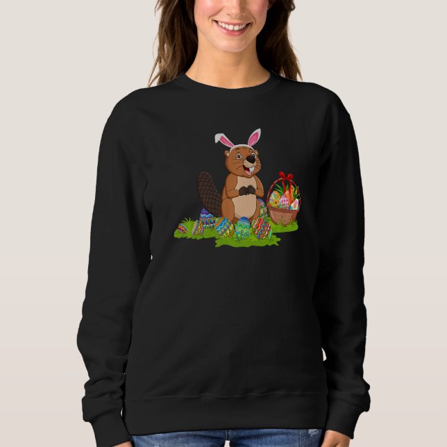 Sudadera Beaver Easter Egg Hung Bunny Beaver Easter Sund (Anverso)