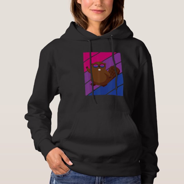 Sudadera Beaver Pride Bisexual Flag LGBTQ Proud Ally Pride  (Anverso)