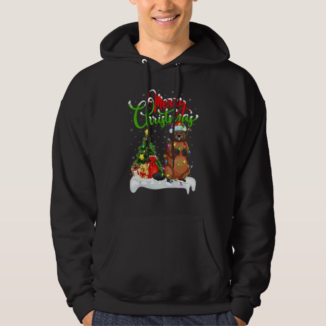 Sudadera Beaver   Xmas Decorations Santa Beaver Christmas (Anverso)