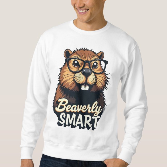 Sudadera Beaverly Smart - Gráfica divertida de castores con (Anverso)