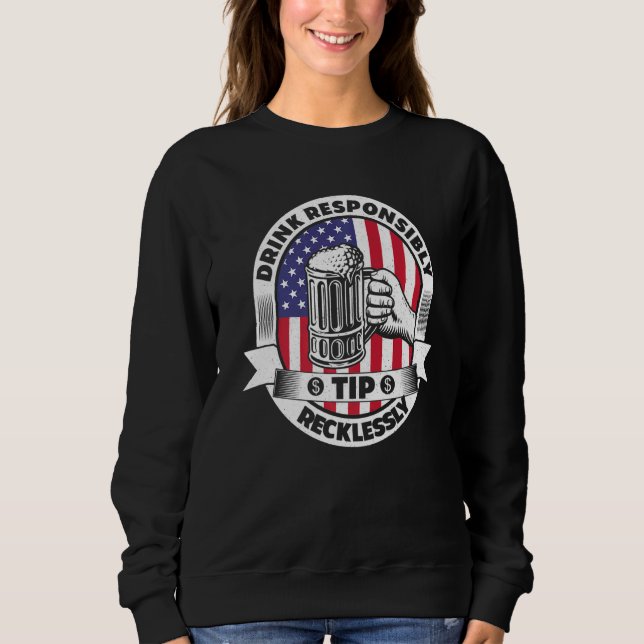 Sudadera Beba Responsablemente Propina Imprudente Bartender (Anverso)