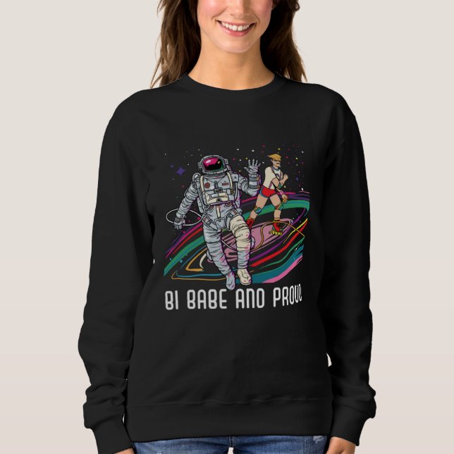 Sudadera Bebé Bi y Orgulloso Orgullo Bisexual Arcoíris Bise (Anverso)