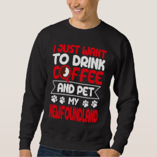 Sudadera Bebe café y acaricia a mi perro Terranova Humor