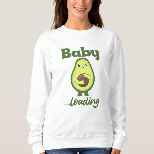 Sudadera Bebé cargando divertido aguacate mamá embarazada (Anverso)