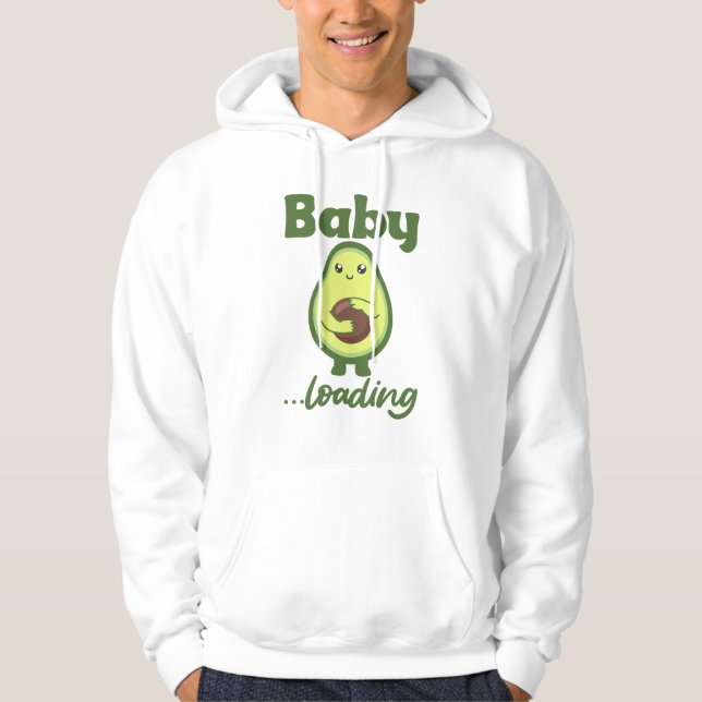 Sudadera Bebé cargando divertido aguacate mamá embarazada (Anverso)