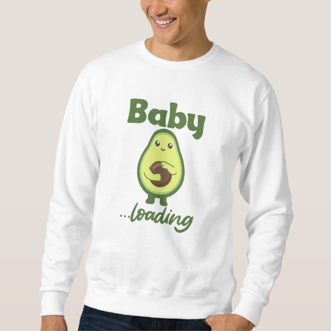 Sudadera Bebé cargando divertido aguacate mamá embarazada (Anverso)