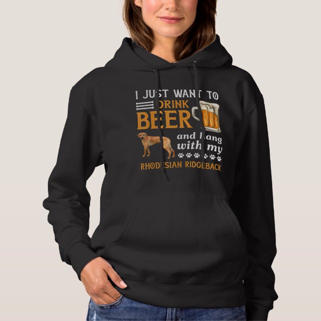 Sudadera Bebe Cerveza Y Coloca Con Mi Gi Ridgeback Rhodesia (Anverso)