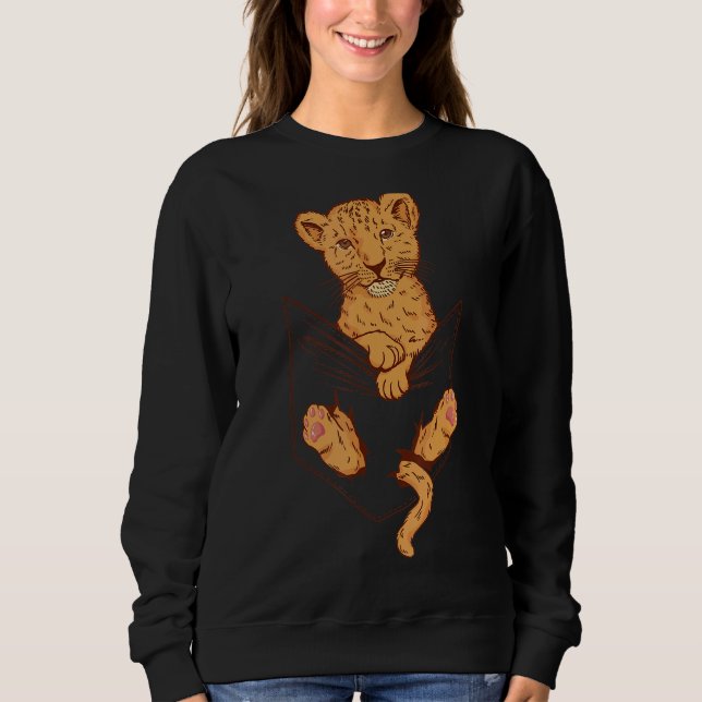 Sudadera Bebé de leones en animales del zoológico de Pocket (Anverso)