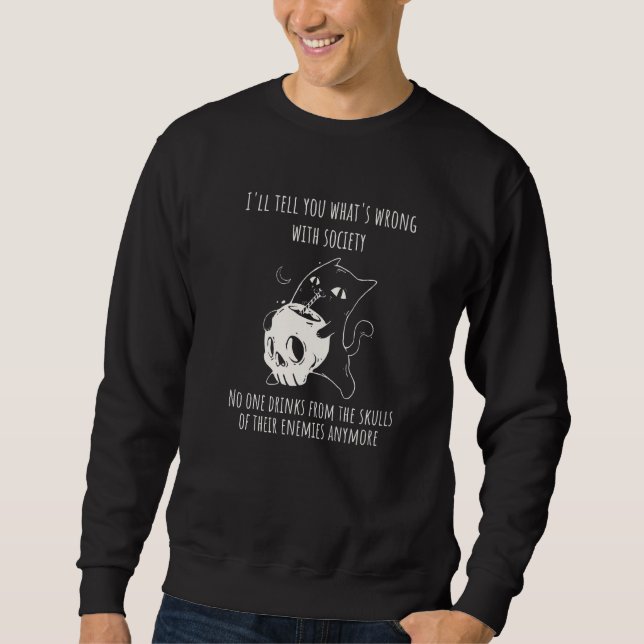 Sudadera Bebe Del Cráneo De Tus Enemigos  Gato (Anverso)