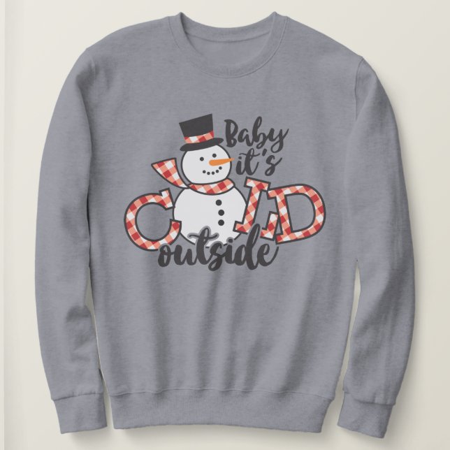 Sudadera Bebé, frío fuera de los Navidades de nieve (Anverso del diseño)