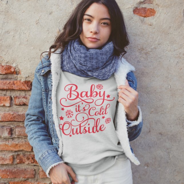 Sudadera Bebé, frío fuera del rojo guión de las mujeres (Subido por el creador)