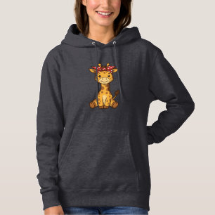Sudadera Bebé jirafa linda con lazo diseño vectorial vintag