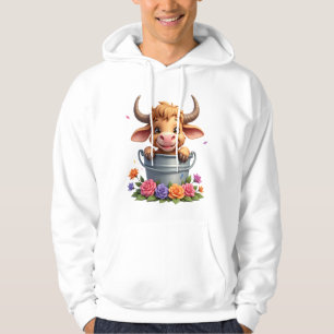 Sudadera Bebé lindo de vaca de las Highlands con flores Ter