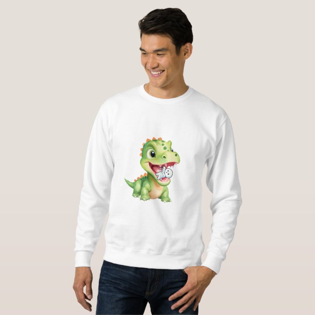Sudadera Bebé lindo Dinosaurio come esqueleto momia Hallowe (Anverso completo)