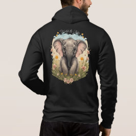 Sudadera Bebé lindo Elefante Calf Flor silvestre Wanderlust