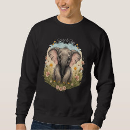 Sudadera Bebé lindo Elefante Calf Flor silvestre Wanderlust