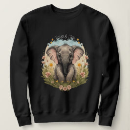 Sudadera Bebé lindo Elefante Calf Flor silvestre Wanderlust