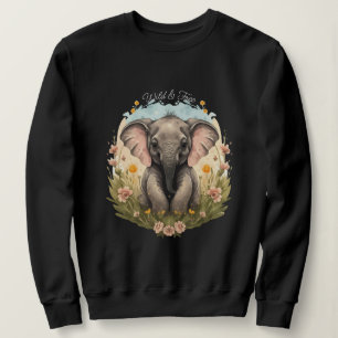 Sudadera Bebé lindo Elefante Calf Flor silvestre Wanderlust