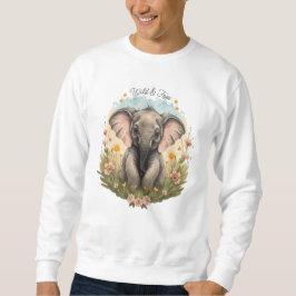 Sudadera Bebé lindo Elefante Calf Flor silvestre Wanderlust