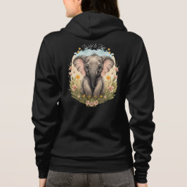 Sudadera Bebé lindo Elefante Calf Flor silvestre Wanderlust