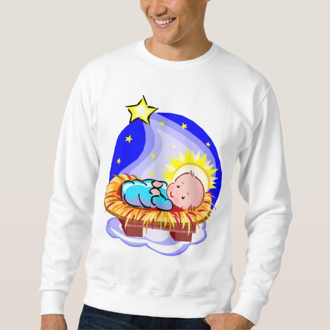 Sudadera Bebé lindo Jesús y estrella (Anverso)