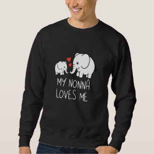 Sudadera Bebé lindo y abuela a mi abuela me ama elefante