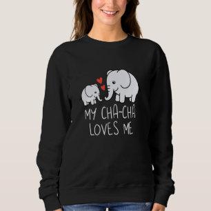 Sudadera Bebé lindo y abuela mi cha-cha me ama elefante