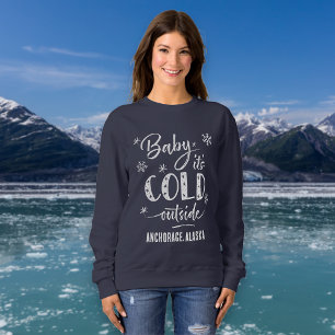 Sudadera Bebé personalizado hace frío fuera de las vacacion