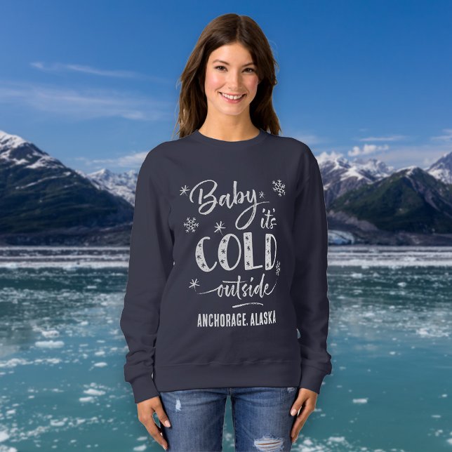 Sudadera Bebé personalizado hace frío fuera de las vacacion (Subido por el creador)