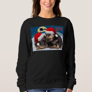 Sudadera Bebé Rottweiler Navidades Con Gorras Rojos Y Sleig