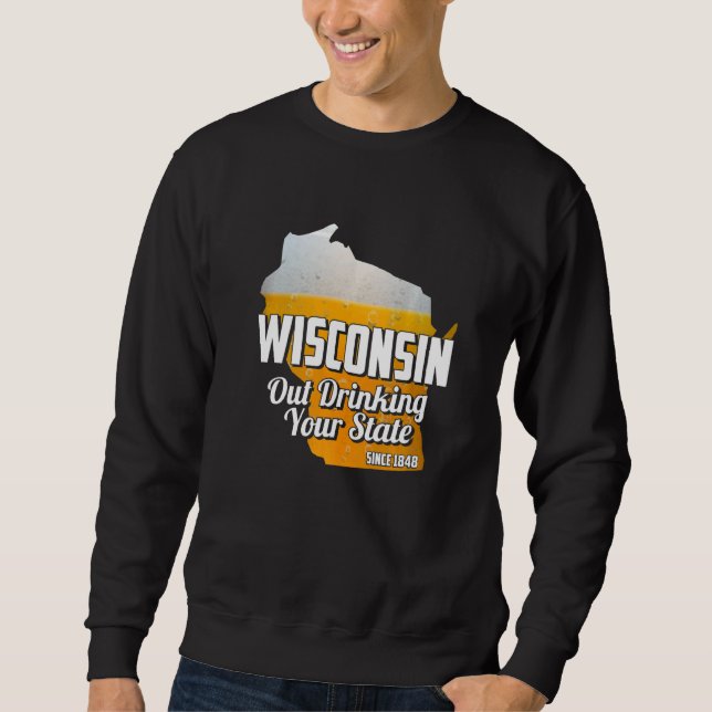 Sudadera Bebe tu estado desde 1848 Beer Wisconsin (Anverso)